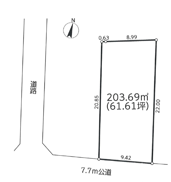 上尾駅　徒歩9分　バス17分土地面積:203.69平米 ( 61.61坪 )　